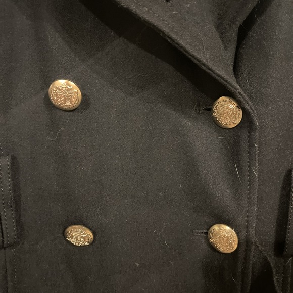 Guess Black Wool Pea Coat, Pirate-core, Preppy - Picture 4 of 12